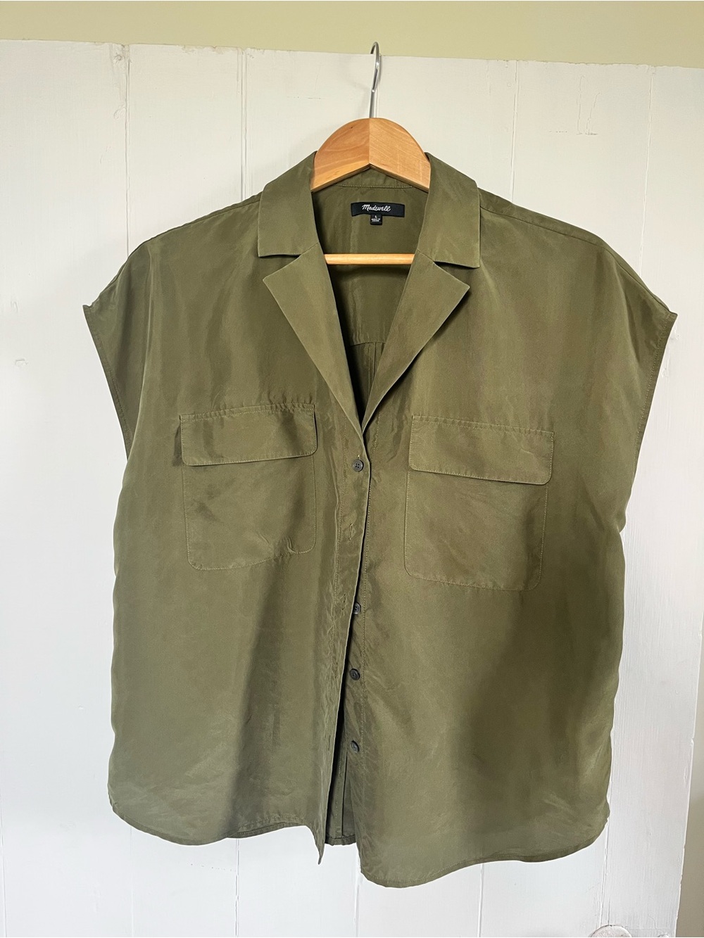 Madewell Olive Green Drapey Silk